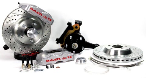 Baer Brakes Track4 Disc Brake Systems for 1982-1992 CAMARO, FIREBIRD - 4301403S Kit, Track4, Front, Cross-drilled/Slotted Rotors, 4-piston Silver Powdercoated Calipers, Chevy, Pontiac, Kit