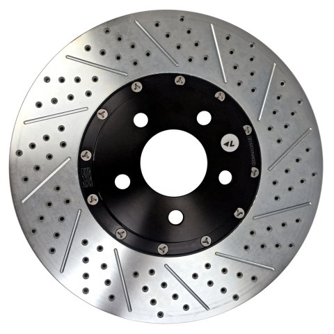 Baer Brakes EradiSpeed+ Brake Rotors 2261041 Rotors, One, Cross-drilled, Slotted, Iron, Zinc Plated, Front, Ford, Pair