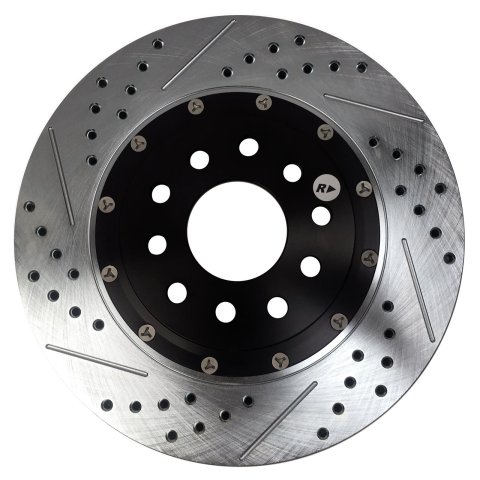 Baer Brakes EradiSpeed+ Brake Rotors 2301011 Rotor, EradiSpeed-Plus, Cross-Drilled, Slotted, Iron, Zinc Plated, Front, Cadillac, Chevy, Pair