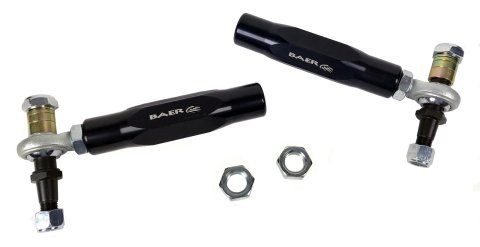Baer Brakes Tracker Tie Rod Ends for 1970-1974 CAMARO, 1970-1975 FIREBIRD - 3301012 Bump Steer Adjusters, Aluminum Sleeve, Black, Adjustable, GM, Kit
