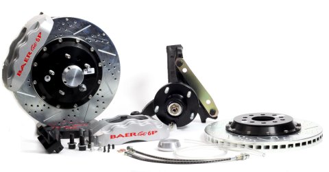 Baer Brakes Claw Pro+ Disc Brake Systems 4301416S Kit, Pro+, Front, Cross-drilled/Slotted Rotors, 6-piston Silver Powdercoated Calipers, Buick, Chevy, Kit