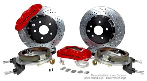 Baer Brakes Claw Pro+ Disc Brake Systems 4402001R Kit, Pro+, Rear, Cross-drilled/Slotted Rotors, 6-piston Red Powdercoated Calipers, Jeep, Kit