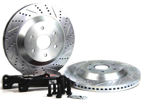 Baer Brakes EradiSpeed 1 Brake Rotors 2262011 Rotor, EradiSpeed-Plus 1, Cross-Drilled, Slotted, Iron, Zinc Plated, Rear, Ford, Pair