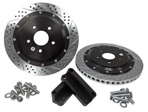Baer Brakes EradiSpeed+ 1 Brake Rotors 2302021 Rotor, EradiSpeed-Plus 2, Cross-Drilled Slotted, Iron, Zinc Plated, Rear, Cadillac, Chevy, Pair