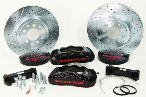 Baer Brakes Pro Brake Kits 4301299B Disc Kits, Pro, Front, Cross-drilled/Slotted Rotors, 6-piston Black Powdercoated Calipers, Chevrolet, Kit