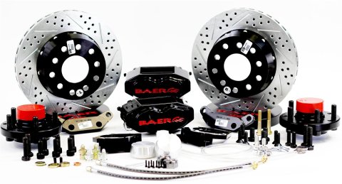 Baer Brakes SS4+ Disc Brake Systems 4261379B Kits, SS4 Plus Systems, Front, Cross-drilled/Slotted Rotors, 4-piston Black Powdercoated Calipers, Ford, Mercury, Kit