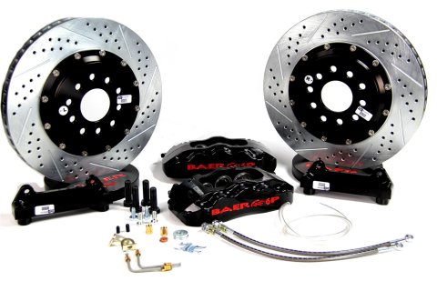 Baer Brakes Claw Pro+ Disc Brake Systems for 2012-2017 300, CHALLENGER, CHARGER - 4141152B Kit, Pro+, Front, Cross-drilled/Slotted Rotors, 6-piston Black Powdercoated Calipers, Chrysler, Dodge, Kit