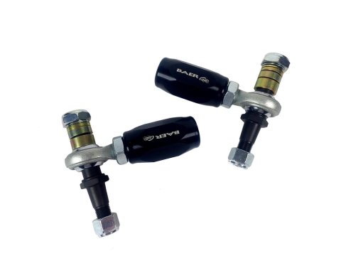 Baer Brakes Tracker Tie Rod Ends 3261004 Bump Steer Adjusters, Aluminum Sleeve, Black, Adjustable, Ford, Kit