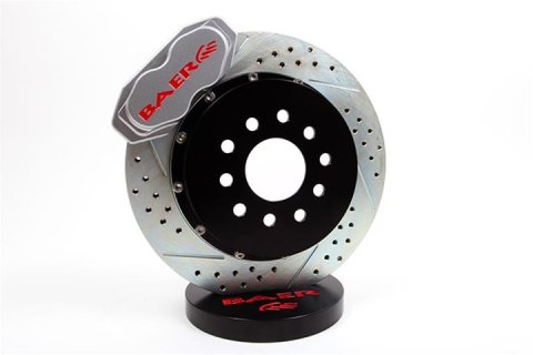 Baer Brakes SS4+ Disc Brake Systems 4302338S Kit, SS4+, Rear, Cross-drilled/Slotted Rotors, 4-piston Silver Powdercoated Calipers, Buick, Chevy, GMC, Oldsmobile, Pontiac, Kit