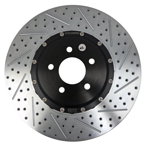 Baer Brakes EradiSpeed+ Brake Rotors 2261042 Rotors, One, Cross-drilled, Slotted, Iron, Zinc Plated, Front, Ford, Pair