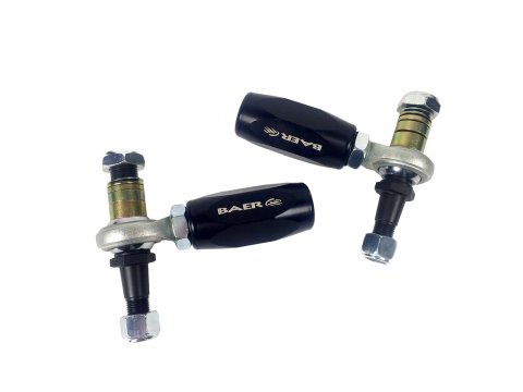 Baer Brakes Tracker Tie Rod Ends 3261008 Bump Steer Adjusters, Aluminum Sleeve, Black, Adjustable, Ford, Kit