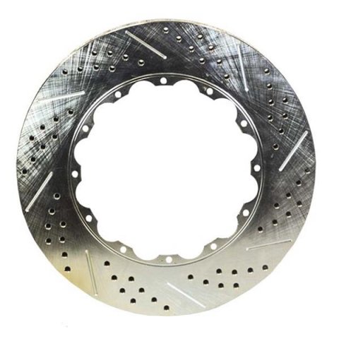 Baer Brakes Replacement Brake Rotors 6919224 Rotor, Replacement, Vented, Center, Cross-Drilled/Slotted, 14.95 in. OD, Iron, Zinc Plated, Outer Ring of 2-Piece, Left, Each