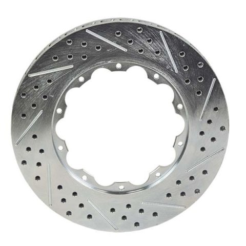 Baer Brakes Replacement Brake Rotors 6919272 Rotor, Replacement, Vented, Center, Cross-Drilled/Slotted, 13.85 in. OD, Iron, Zinc Plated, Outer Ring of 2-Piece, Left, Each
