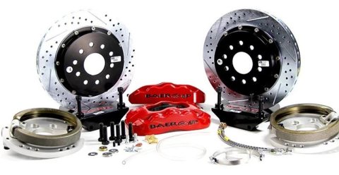 Baer Brakes Claw Pro+ Disc Brake Systems 4302466R Kits, Rear, Pro+, 14 in. Rotor, 6 Piston, Red Powdercoated, For C6 Floating Axles Only, Kit