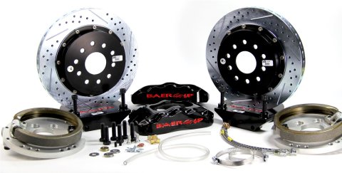 Baer Brakes Claw Pro+ Disc Brake Systems 4302477B Kit, Pro+, Rear, Cross-drilled/Slotted Rotors, 6-piston Black Powdercoated Calipers, GMC, Kit