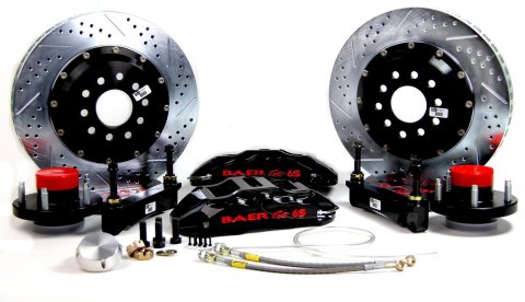 Baer Brakes Claw Extreme+ Disc Brake Systems 4301508B Kit, Extreme+, Front, Cross-drilled/Slotted Rotors, 6-piston Black Powdercoated Calipers, Ford, Kit