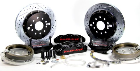 Baer Brakes Claw Pro+ Disc Brake Systems 4262294B Kits, Pro Plus Systems, Rear, Cross-drilled/Slotted Rotors, 6-piston Black Powdercoated Calipers, Ford, Kit