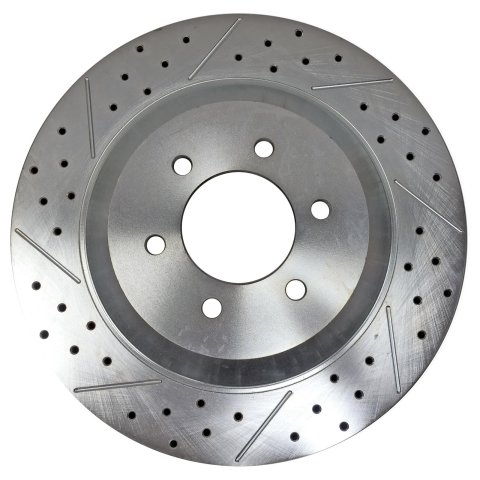 Baer Brakes Big Claw Brake Rotors for 2004-2010 F-150 - 2261029 Rotor, Claw, Cross-Drilled, Slotted, Iron, Zinc Plated, Front, Ford, Pair