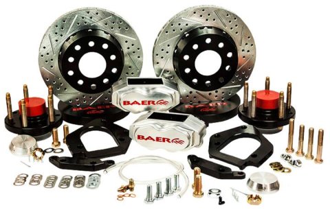 Baer Brakes SS4+ Deep Stage Drag Race Disc Brake Kits 4301451C Kit, Stage, Front, 4-Piston Caliper, Clear Powdercoated, Drilled/Slotted, Buick, Chevy, Oldsmobile, Pontiac, Kit