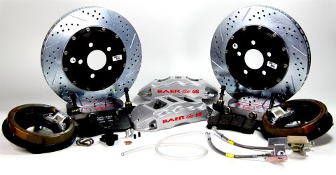 Baer Brakes Claw Extreme+ Disc Brake Systems 4302481S Kits, Rear, Extreme+, 14 in. Rotor, 6 Piston, Silver Powdercoated, For C6 Floating Axles Only, Kit