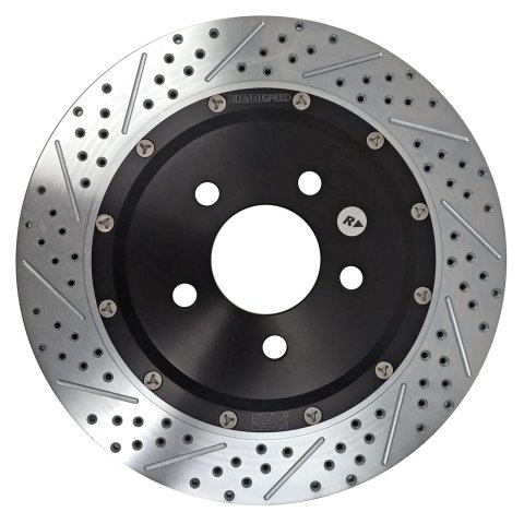 Baer Brakes EradiSpeed+ Brake Rotors for 2015-2023 MUSTANG - 2262023 Rotor, EradiSpeed+, Vented, Cross-Drilled/Slotted, 12.99 in. Diameter, 0.980 in. Thick, Iron, Zinc plated, Pair