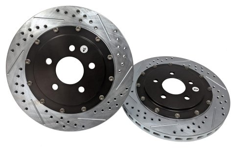 Baer Brakes EradiSpeed+ Brake Rotors 2261002 Rotor, EradiSpeed-Plus, Cross-Drilled, Slotted, Iron, Zinc Plated, Front, Ford, Pair