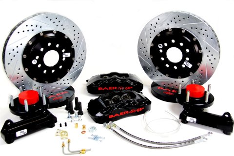 Baer Brakes Claw Pro+ Disc Brake Systems 4261396B Kits, Pro Plus Systems, Front, Cross-drilled/Slotted Rotors, 6-piston Black Powdercoated Calipers, Ford, Kit
