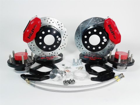 Baer Brakes SS4+ Disc Brake Systems 4261393R Kits, SS4 Plus Systems, Front, Cross-drilled/Slotted Rotors, 4-piston Red Powdercoated Calipers, Ford, Mercury, Kit
