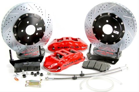 Baer Brakes Claw Extreme+ Disc Brake Systems 4301525B Brakes, Extreme+, Front, Cross-drilled/Slotted Surface Rotors, 6-piston Black Calipers, Cadillac, Chevy, GMC, Kit