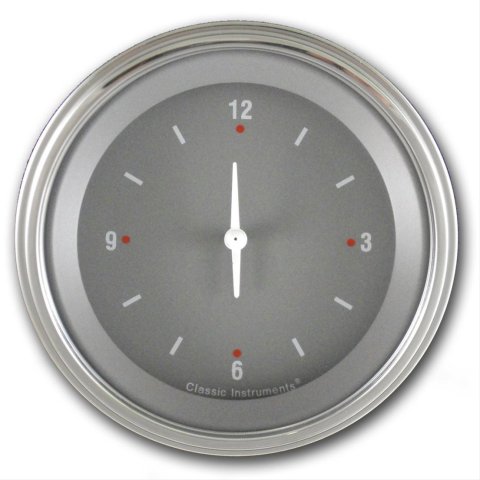 Classic Instruments SG Series Gauges SG93SLC Gauge, Series, Clock, 12 hours, 3 3/8 in., Gray Face, Analog, Electrical, Each