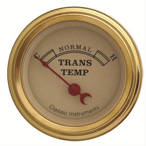 Classic Instruments Vintage Series Gauges VT27GLF Gauge, Series, Transmission Temperature, 140-280 degrees F, 2 1/8 in., Tan Face, Analog, Electrical