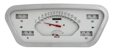 Classic Instruments 1953-55 F-100 Package Gauge Sets FT53W Gauges, Cluster, Direct-Fit, White Face, Black Numbers, Analog, Ford, Kit