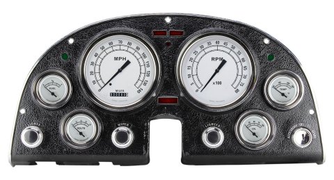Classic Instruments 1963-67 Corvette Package Gauge Sets CO63CW Gauges, White Style, Speedometer, Tach, Water Temperature, Fuel Level, White Face, Analog, Chevy, Kit