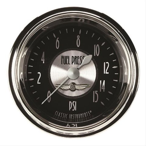 Classic Instruments All-American Tradition Series Gauges AT145SHC Fuel Pressure Gauge, AM TRAD 2" FUEL PRS 15psi ELECTRIC, FULL SWEEP