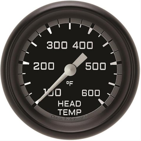 Classic Instruments Auto Cross Gray Series Gauges AX397GBPF Gauge, Series, Cylinder Head Temperature, 100-600 Degree F, 2 5/8 in., Performance Bezel, Analog, Electrical, Each
