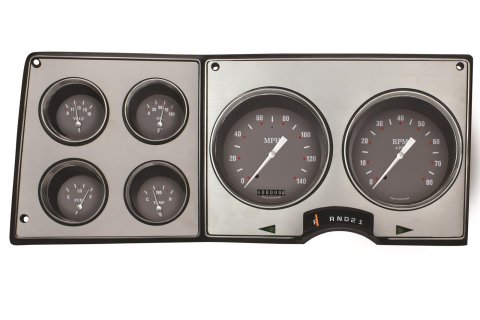 Classic Instruments 1973-87 Chevy/GMC Truck Packages CT73SG Gauge Set,73-87 CHEVY TRUCK 6 GAUGE SET HOT ROD STYLE, Adj FUEL OHMS, WITH LENS & HOUSING. SILVER Gray STYLE