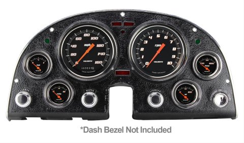 Classic Instruments 1963-67 Corvette Package Gauge Sets CO63VSB Gauges, Velocity Style, Speedometer, Tach, Water Temperature, Fuel Level, Black Face, Analog, Chevy, Kit