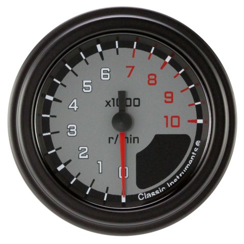 Classic Instruments Auto Cross Gray Series Tachometers AX183GBLF Tachometer, AUTO CROSS 2" TACHOMETER FULL SWEEP