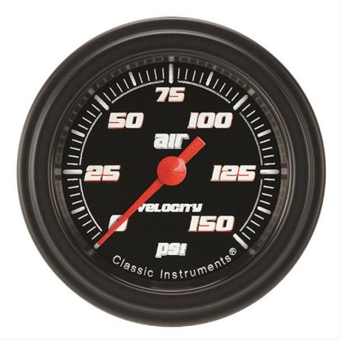 Classic Instruments Velocity Series Gauges VS118BBLF Air Pressure Gauge, VELOCITY BLK 2" AIR PR 150psi ELEC, FULL SWEEP