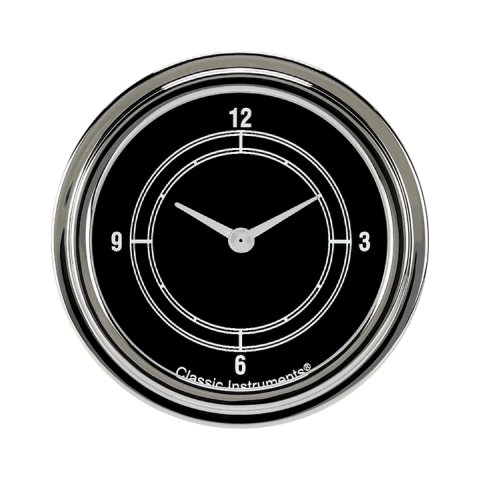 Classic Instruments Traditional Series Gauges TR92SLF Gauge, Analog, Series, Clock, 12 Hour, 2 5/8 in. Diameter, Black Face, Full Sweep, Each