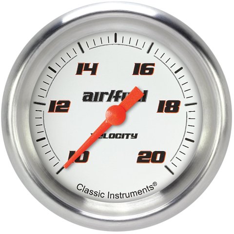 Classic Instruments Velocity Series Gauges VS394WAPF Gauges, Series, Air/Fuel Ratio - Wideband, 10:1-20:1 Air/Fuel Ratio, Analog, Electrical, 2 5/8 in., White Face, Black Numbers, Each