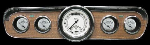 Classic Instruments 1965-66 Mustang Package Gauge Sets MU65CW35 Kit, White, Ford, Mustang, 1965-1966, Speedometer w/Built in Tachometer, Fuel Level, Oil Pressure, Water Temperature, Voltmeter, Kit