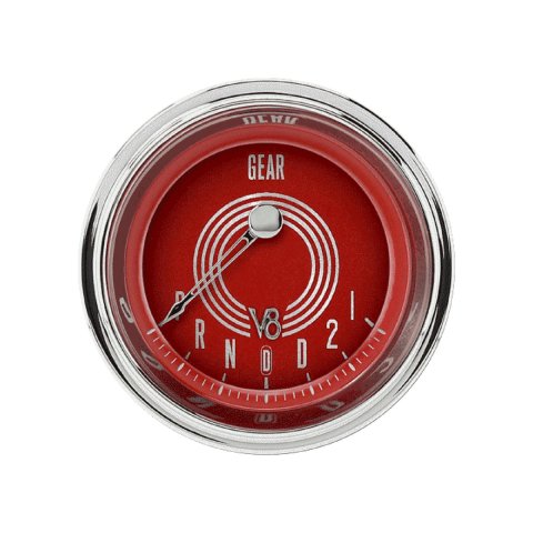 Classic Instruments Gauges V8RS06SHC V8 RED STEELIE 2IN GEAR SEL W/OD