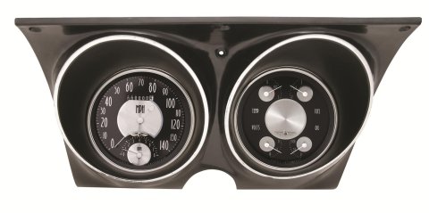 Classic Instruments 1967-68 Camaro Package Gauge Sets CAM67AT Gauges, All-American, Direct-Fit, Black Face, Silver Numbers, Analog, Chevy, Kit