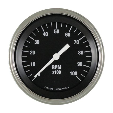 Classic Instruments Hot Rod Series Tachometers HR10SLF Gauge, Series, Tachometer, 0-10,000 rpm, 3 3/8 in., Black Face, Analog, Electrical, Each