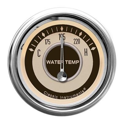 Classic Instruments Nostalgia VT Series Gauges NT26SHC Gauge, VT, Water Temperature, 140-280 degrees F, 2 1/8 in., Beige Face, Analog, Electrical, Each