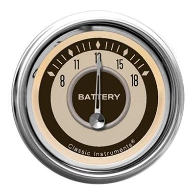 Classic Instruments Nostalgia VT Series Gauges NT30SHC Gauge, VT, Voltmeter, 8-18 V, 2 1/8 in., Beige Face, Analog, Electrical, Each