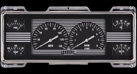Classic Instruments 1940 Ford Package Gauge Sets FC40HR Gauges, Hot Rod, Speedometer, Tachometer, Water, Volt, Fuel, Oil, White Face, Polished Bezel, Ford, Kit