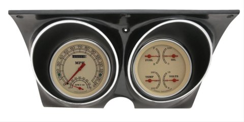 Classic Instruments 1967-68 Camaro Package Gauge Sets CAM67VT Kits, Camaro, Analog, Speedometer, Tach, Fuel Level, Oil Pressure, Volts, Water Temp., Carbon Fiber Face, Black Numbers, Chevrolet, Kit