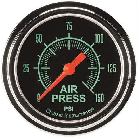 Classic Instruments G-Stock Series Gauges GS318SLF Gauge, Series, Air Pressure, 0-150 PSI, 2 5/8 in., Analog, Electrical, Each